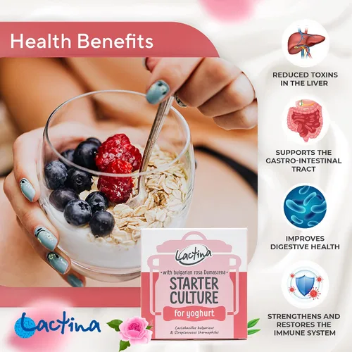 Vista 3 de Iniciador de yogur búlgaro Cultura de yogur probiótico natural Iniciador de cultivo de yogur casero 10 litros Lactobacillus bulgaricus (rosa)