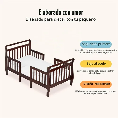 Vista 6 de Cama Infantil Dream On Me modelo Emma, convertible 3 en 1 , Espresso