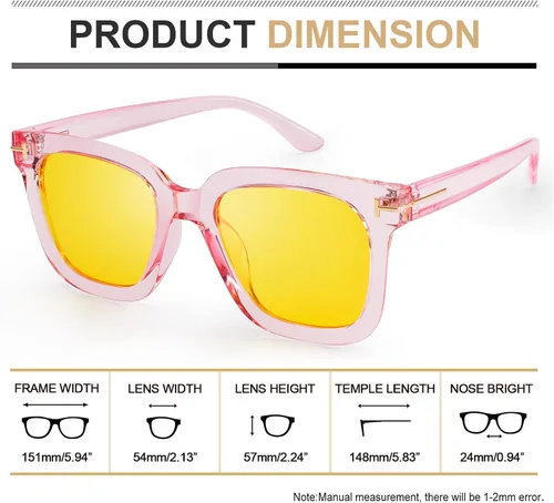 Vista 4 de Wzerry Gafas de sol polarizadas para mujer gafas de sol clásicas retro con marco cuadrado protección UV400