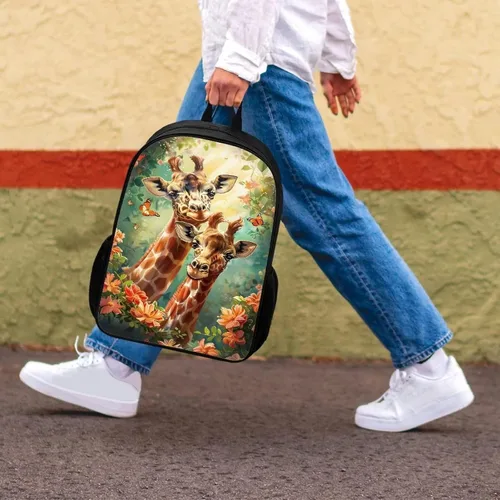 Vista 126 de HUGS IDEA Los animales frescos 3D niños escuela libro bolsa niños impresión mochilas, Baloncesto, Moderno