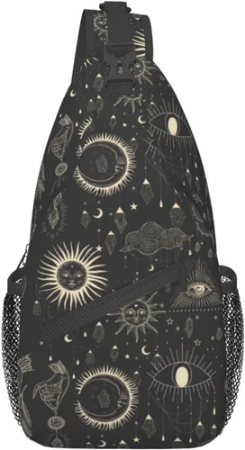 Vista 2 de PETTDY Bolso bandolera para hombres y mujeres, mochila de hombro, bolsas de pecho, mochila cruzada para senderismo, camping, viajes al aire libre