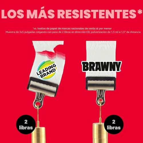 Vista 5 de Brawny Tear-A-Square - Toallas de papel de 3 capas, 8 rollos triples = 24