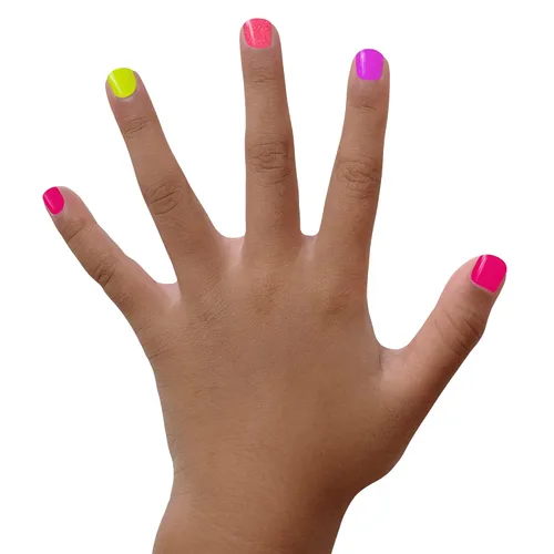 Vista 3 de Piggy Paint 4 Esmaltes Neón Set de Caja (¡Bonificación: ¡Resplandor Blacklight!)