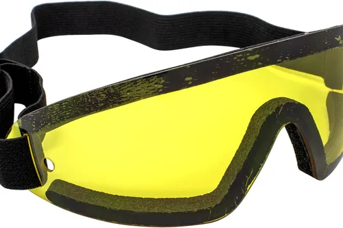 Vista 6 de Birdz Gafas Wing Sky Dive Skydiving Gafas con acolchado Marco Negro con Lente Amarillo