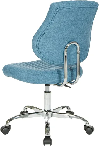 Vista 5 de OSP Home Furnishings Sunnydale - Silla de oficina de felpa ajustable con base cromada, color cielo