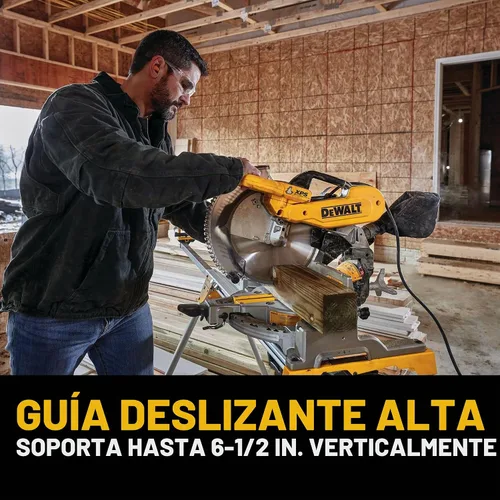 Vista 6 de DEWALT Sierra ingletadora, 12 pulgadas, doble bisel, compuesto, línea de corte XPS, 15 amperios (DWS716XPS)