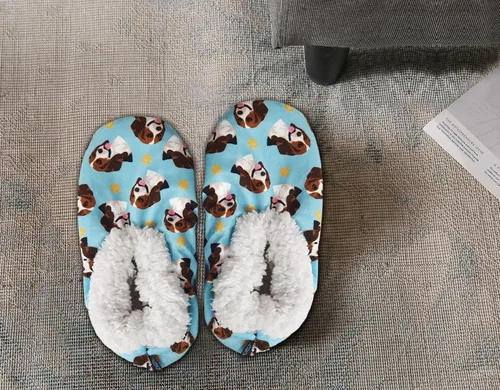 Vista 6 de Chihuahua - Pantuflas súper suaves para mujer talla única pantuflas acogedoras de casa parte inferior antideslizante perfectas para regalos