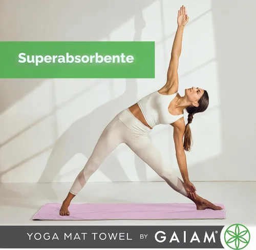 Vista 3 de Gaiam Toalla para esterilla de yoga, microfibra antideslizante