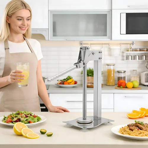 Vista 4 de Exprimidor manual de cítricos de acero inoxidable, exprimidor manual de cítricos – Exprimidor de mano resistente para lima naranja, prensa de frutas
