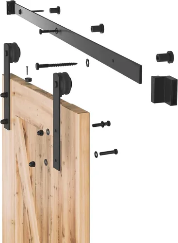 Vista 8 de SMARTSTANDARD Kit de herrajes para puerta corrediza de granero de 4 pies