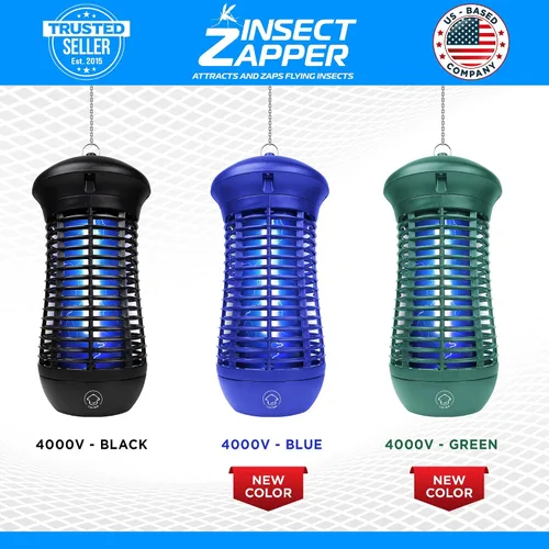 Vista 6 de Livin' Well Green Bug Zapper para interiores y exteriores – 4000 V de alta potencia eléctrica Mosquito Zapper Home Patio, 1,500 pies cuadrados rango
