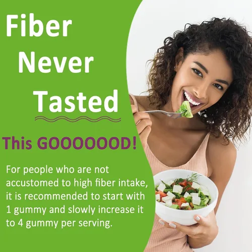 Vista 8 de Gomitas de fibra para adultos, suplemento de fibra prebiótica sin azúcar de 10g con enzimas digestivas, probióticos y 100mg de betaína para la salud