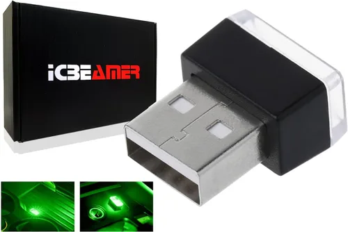 Vista 50 de ICBEAMER Smart USB 1-Paquete (Azul) Luz de Noche LED Automática Plug-in Miniatura para Coche, Van, Pickup, Camión, Interior, Maletero, Iluminación