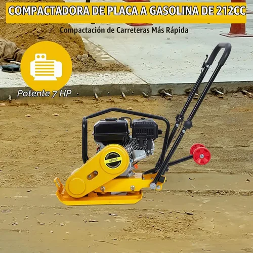 Vista 2 de GarveeHome 7HP Plataforma compactadora de pisón, motor de gas de 212 CC, manipulación vibratoria de compactación de 4200 libras, 22.1 x 15.9