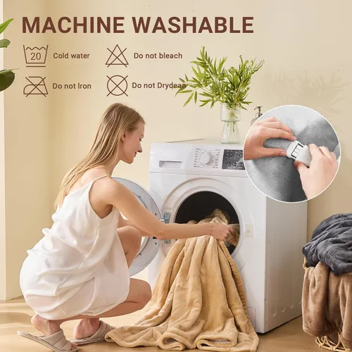 Vista 6 de Manta térmica eléctrica de 50 x 60 pulgadas, manta eléctrica de franela suave y sherpa con 10 niveles de calefacción, se apaga automáticamente