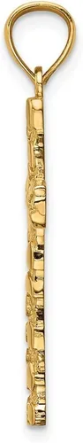 Vista 2 de Colgante de cruz de pepita de oro amarillo macizo de 14 k, Metal