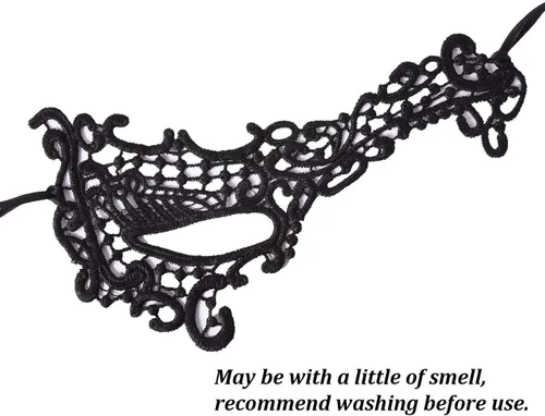 Vista 3 de Tvoip Paquete de 9 máscaras de encaje venecianas para mujer, máscara de ojos sexy para Halloween, carnaval, fiesta, baile, color negro, Negro