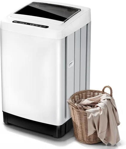 Vista 9 de Lavadora portátil, lavadora completamente automática de capacidad de 15.7 libras con 10 programas de lavado, 6 niveles de agua y bomba de drenaje