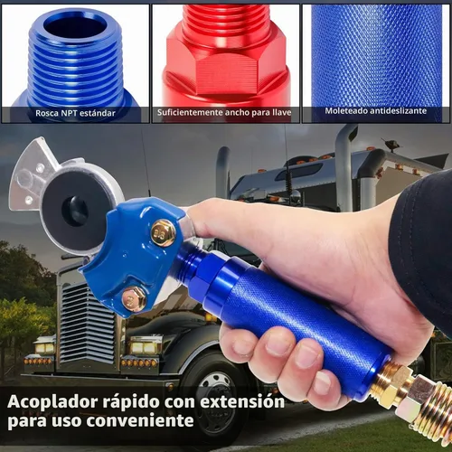 Vista 3 de KOOTANS Juego de manos Glad con Glad Hand de servicio de emergencia, mangos de extensión de aluminio anodizado, agarres y sellos para semirremolque