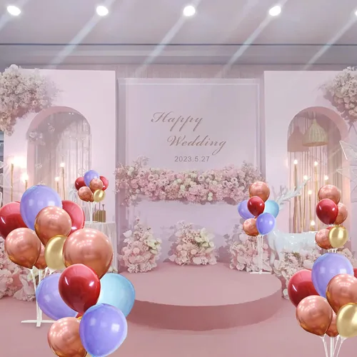 Vista 7 de Kit de soporte para globos, soporte transparente para mesa de cumpleaños, baby shower, decoraciones de fiesta de graduación (soporte cruzado)