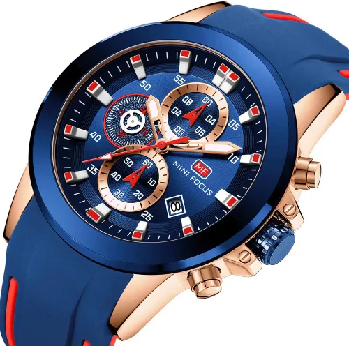 Vista 2 de Mini Focus Sports Watches for Men Fashion Military Chronograph Wristwatch Man Silicone Waterproof Quartz Watch with Auto Date
