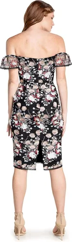 Vista 4 de Dress the Population Vestido midi ajustado Tara para mujer