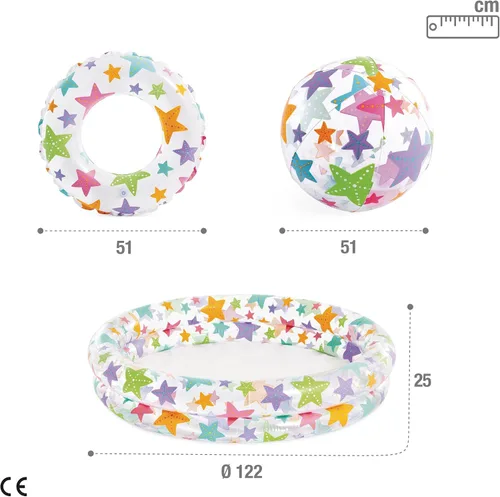 Vista 4 de Intex Recreación 59460ep Círculos divertido inflable piscina Conjunto, Paquete de 10, Multicolor
