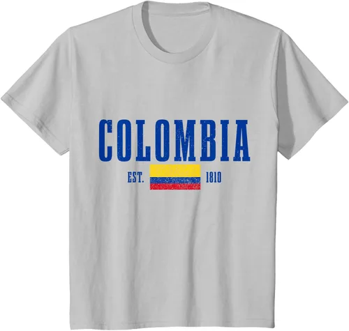 Vista 23 de Colombia Est. 1810 - Camiseta de Colombia Vintage, Negro, S