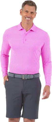Vista 8 de IBKUL Polo de manga larga con protección solar UPF 50+ Icefil Cooling Tech Mini Check 95754 para hombre