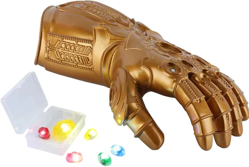 Vista 5 de juyocmy Guantelete infinito de superhéroe para adultos con luz LED extraíble imán de gemas infinitas para cosplay Halloween guantelete infinito