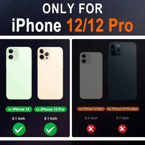 Vista 2 de SHIELDON Funda para iPhone 12/12 Pro 5G, Funda Tipo Billetera de Piel Auténtica con Bloqueo RFID Magnético, Soporte para Tarjetas de Crédito