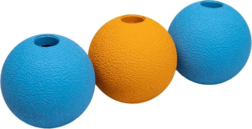 Vista 13 de Amazon Basics Juguetes para Perros, Pelotas de Goma Interactivas para Buscar, (Paquete de 2), 3 Pulgadas, Azul, Naranja