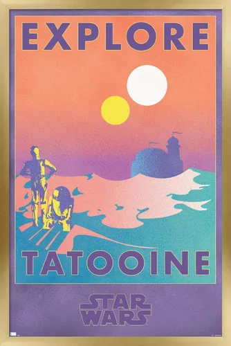 Vista 14 de Trends International Star Wars: Tatooine - Póster de pared de Explore Tatooine, 14.725 x 22.375 pulgadas, versión enmarcada de madera de granero
