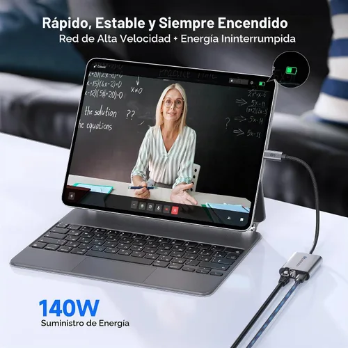 Vista 7 de Cable Matters Adaptador USB C a Ethernet de 5 Gb con carga de 140 W