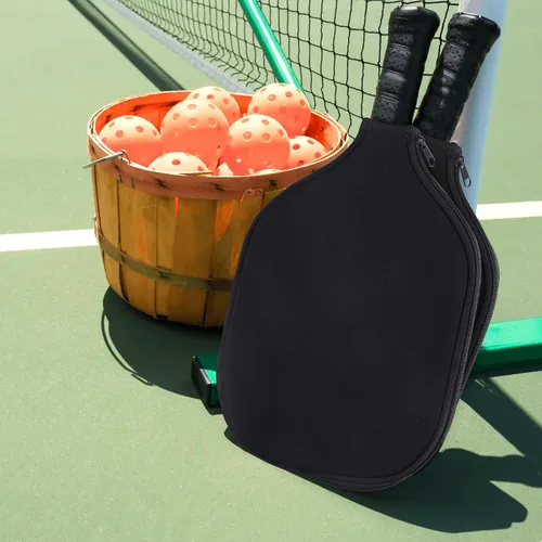 Vista 7 de 2 fundas de paleta de pickleball, neopreno duradero universal de 8.26 x 11.8 pulgadas con cremallera, bolsa de almacenamiento, se adapta a raquetas