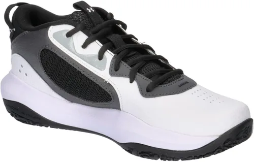 Vista 10 de Under Armour Men's Lockdown 6 Basketball Shoes (101) Blanco/Gris azabache/Negro