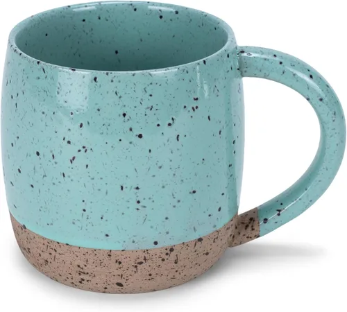 Vista 12 de Elanze Designs Speckled Raw Bottom - Tazas de cerámica de 17 onzas, paquete de 4, color negro