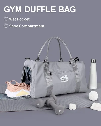 Vista 2 de Bolsa de lona de viaje bolsas de fin de semana para mujeres y hombres bolsa de transporte durante la noche bolsa de hospital bolsa de gimnasio