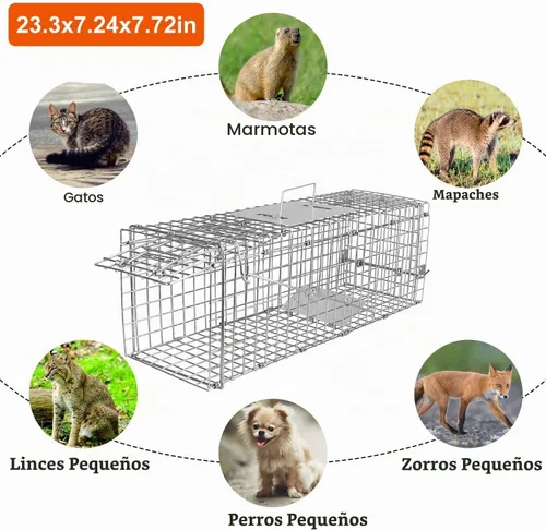 Vista 5 de Trampa de animales vivos plegable jaula humana trampa atrapa