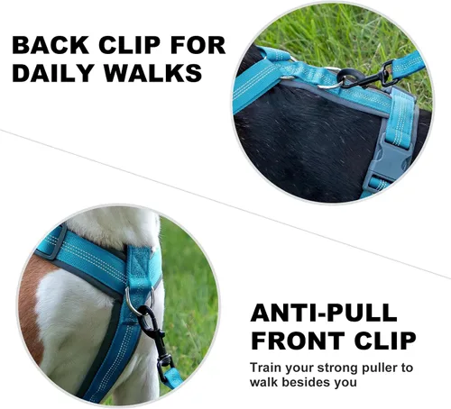 Vista 21 de Arnés para perro Plutus Pet sin tirón, arnés ajustable de nylon con acolchado suave, arnés para perro reflectante y resistente para perros pequeños
