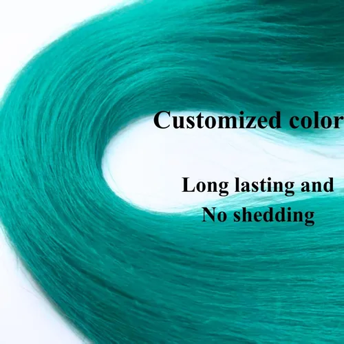Vista 5 de Cabello trenzado verde azulado preestirado, hipoalergénico, sintético, color azul aguamarina, para trenzas y giros, extensiones de cabello largo