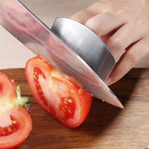 Vista 2 de Jupswan Protectores de dedos para cortar cuchillos de acero inoxidable, protector de corte, herramienta de cocina, cuchillo de chef, protector