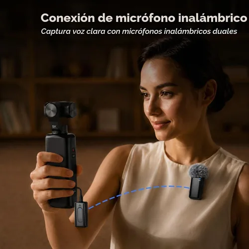 Vista 3 de Cámara de bolsillo ORDRO M5, cámara de vlogging con micrófono 3-Axis Gimbal Stabilization, 3.5'' Flip Touchscreen,120° Wide-Angle Lens, IR ,Face