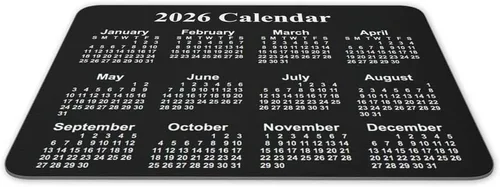 Vista 2 de Alfombrilla de mouse con calendario, calendario horizontal 2026, alfombrilla de mouse de goma natural, alfombrilla de mouse rectangular de calidad