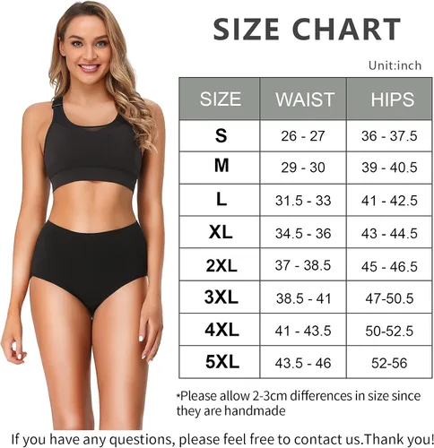 Vista 6 de OLIKEME Ropa interior de algodón de cintura alta, pantalones de cobertura completa, suaves y elásticos para mujer, paquete múltiple