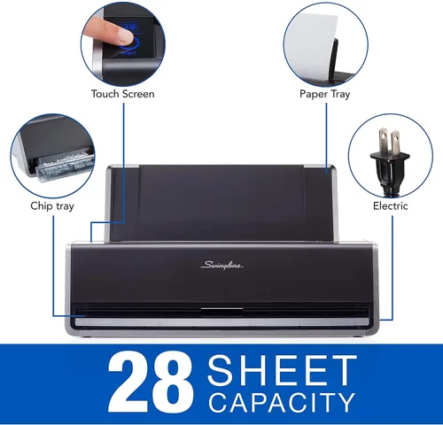 Vista 2 de Swingline, perforadora eléctrica comercial de papel, Platino