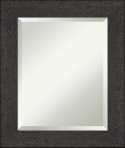 Vista 10 de Amanti Art Espejo de baño marrón para sobre lavabo, espejo rectangular de 24x20 Caleb Brown para tocador, marco rústico pequeño de estilo campestre