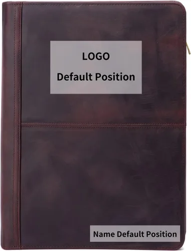Vista 19 de Portafolio de cuero con carpeta de 3 anillas, padfolio de cuero vegano con cremallera, portafolio organizador profesional de negocios para regalo