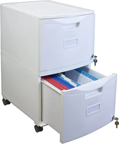 Vista 13 de Storex gabinete de un solo cajón de mini archivo con cerradura, 18.25 x 14.75 x 12.75 in, color negro, (61265B01C), Negro Total 1