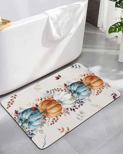 Vista 8 de Tapete de baño de geometría negra para bañera, antideslizante, de secado rápido y absorbente, tierra de diatomeas, fregadero, cocina, sala de estar